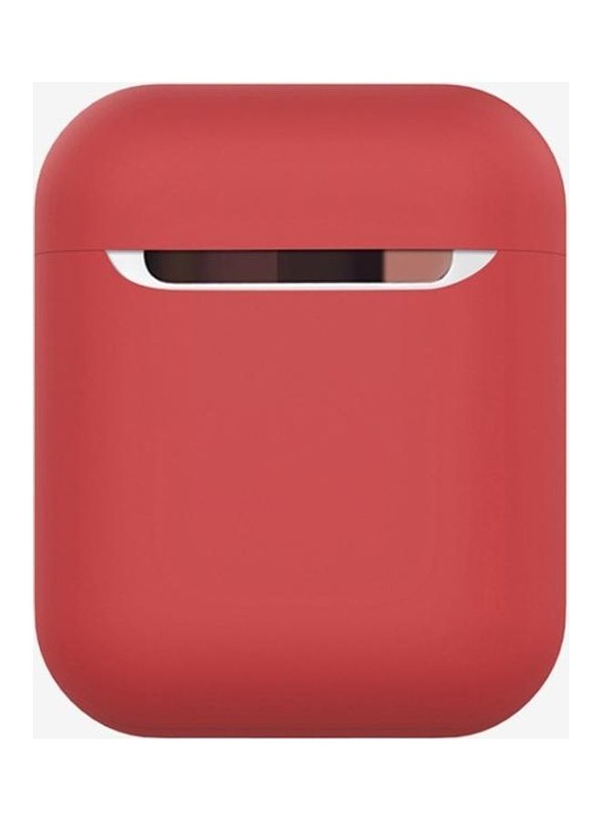 BGM Wireless Earphones Shockproof Liquid Silicone Protective Case for Apple AirPods 1/2 Red - Image 1