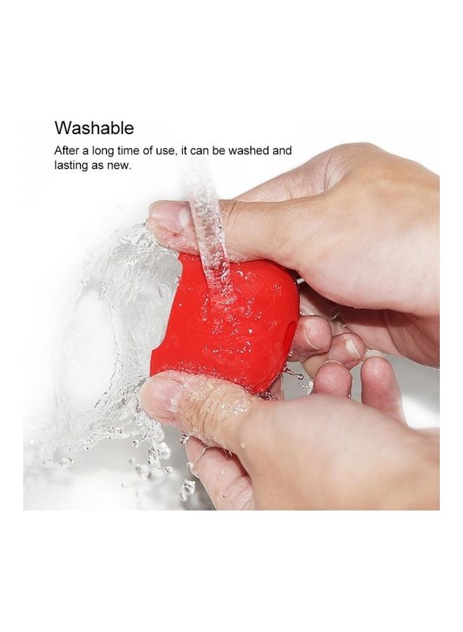 BGM Wireless Earphones Shockproof Liquid Silicone Protective Case for Apple AirPods 1/2 Red - Image 3