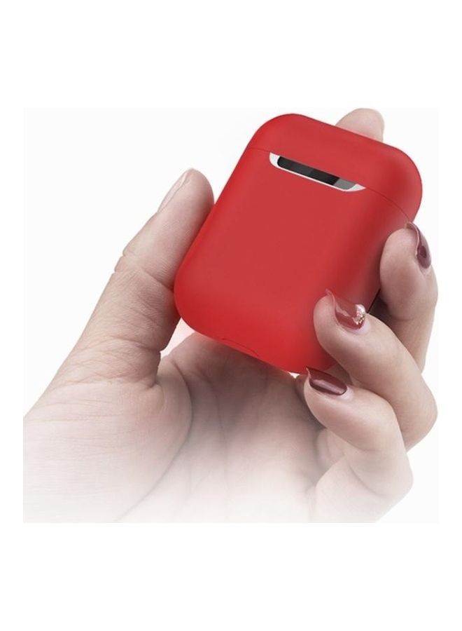 BGM Wireless Earphones Shockproof Liquid Silicone Protective Case for Apple AirPods 1/2 Red - Image 4