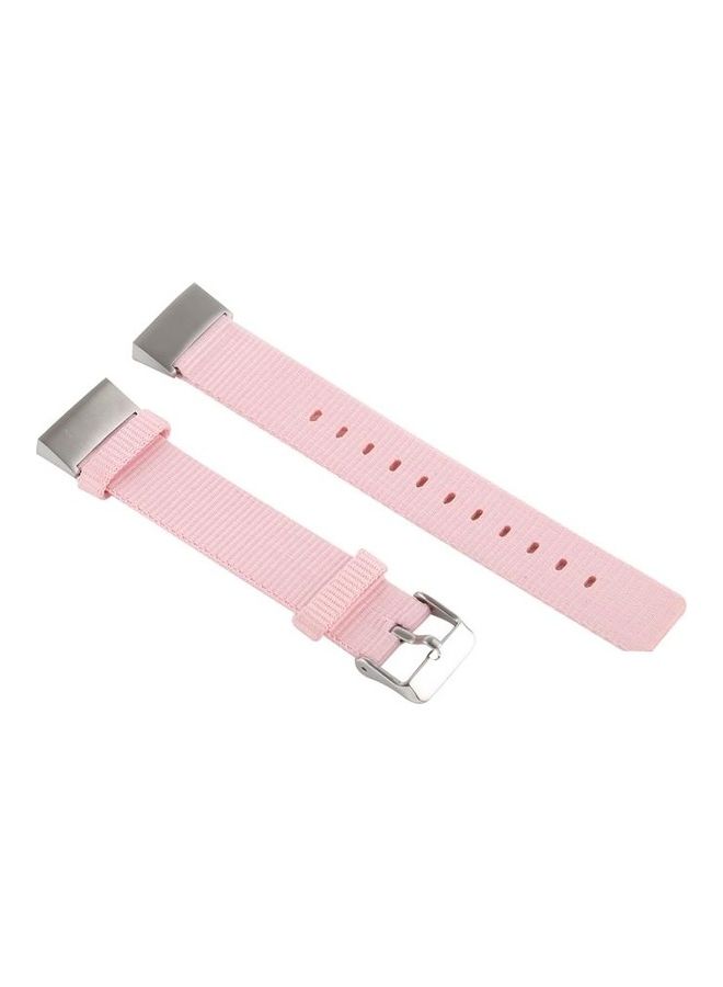 BGM Nylon Wrist Strap Watch Band For Fitbit Charge 3 Pink - Image 4