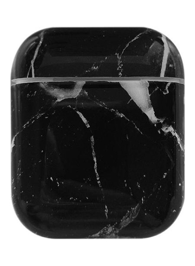 BGM Wireless Earphones Marble Shockproof TPU Protective Case for Apple AirPods 1/2 Black - Image 1