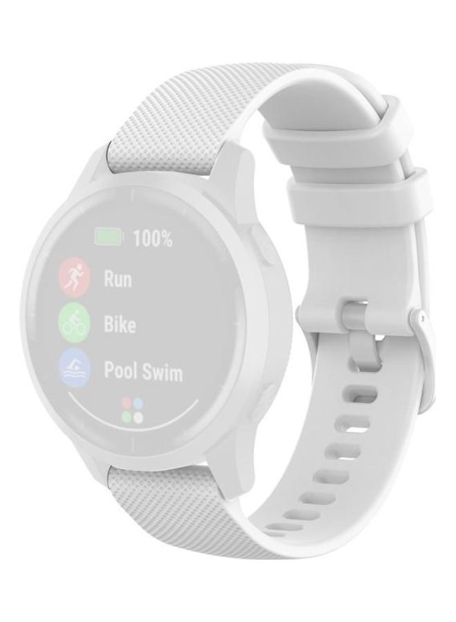 BGM Replacement Silicone Strap For Garmin Vivoactive 4 22mm White - Image 1