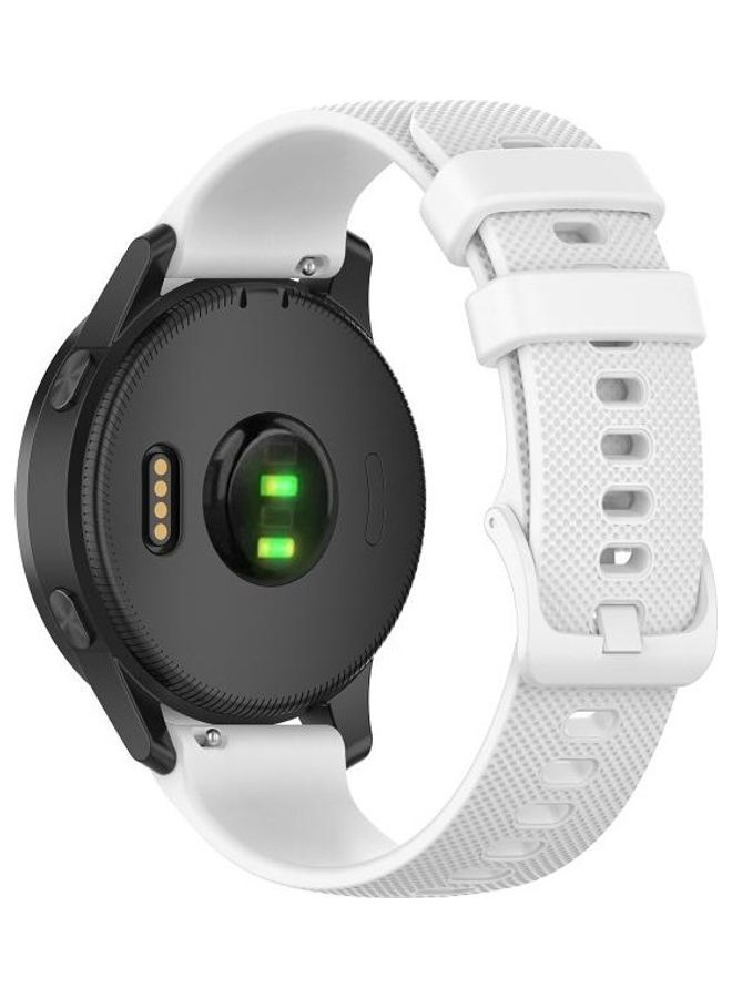 BGM Replacement Silicone Strap For Garmin Vivoactive 4 22mm White - Image 2