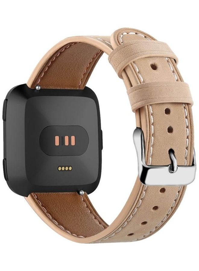 BGM Lite Leather Strap with Round Tail Buckle For Fitbit Versa 2 / Fitbit Versa Pink - Image 2