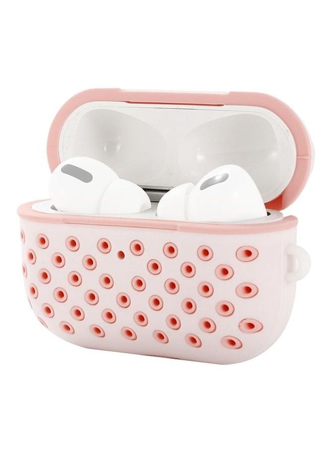 BGM Bicolor Honeycomb Silicone Earphone Protective Case For AirPods Pro Pink - Image 1