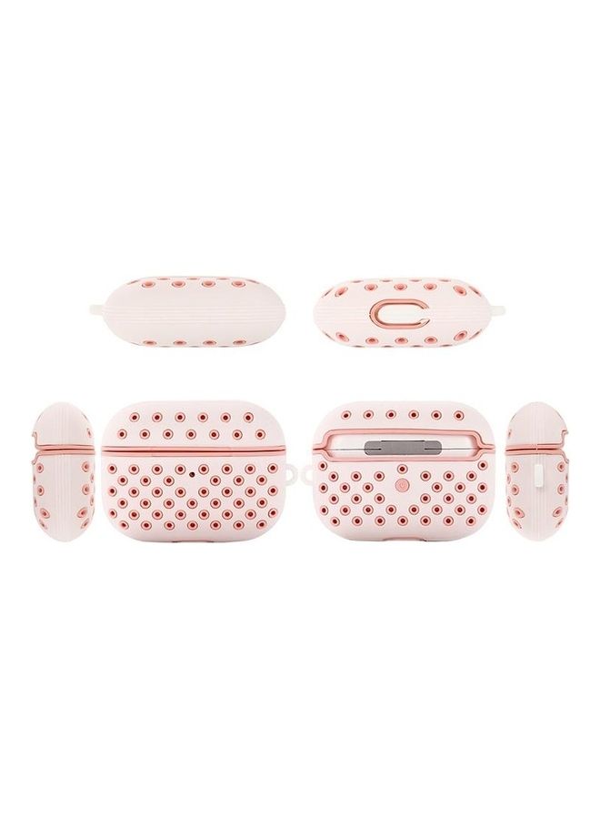 BGM Bicolor Honeycomb Silicone Earphone Protective Case For AirPods Pro Pink - Image 2