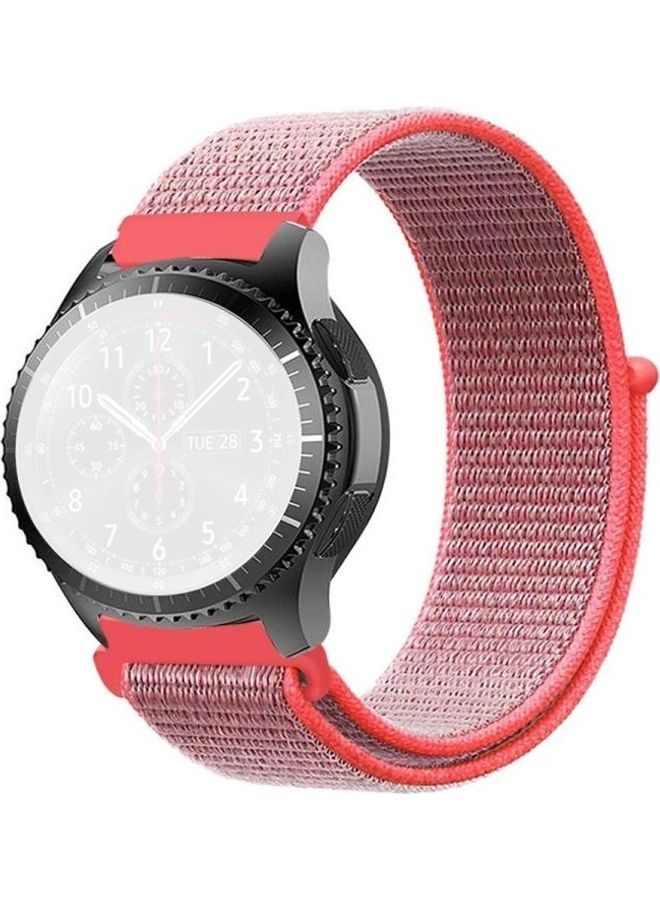 بي جي إم سوار مضفر من النايلون بتصميم بسيط مقاس 42 مم لساعة سامسونج جالاكسي وردي - Image 2