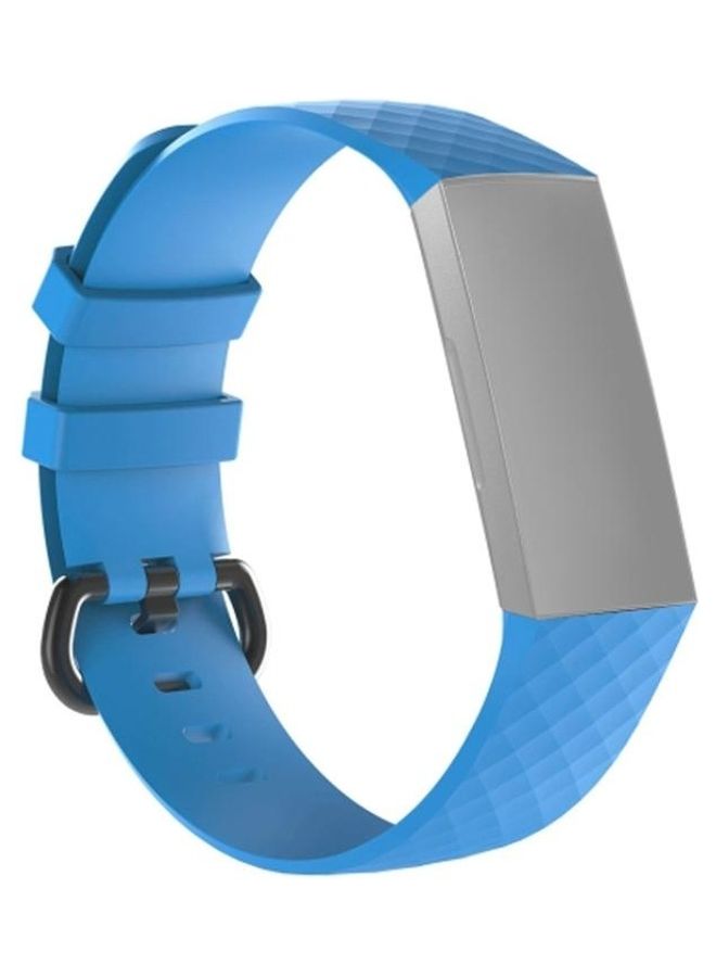 بي جي إم سوار معصم من السيليكون بنمط ماسي لساعة فيتبيت تشارج 4 أزرق سماوي - Image 1