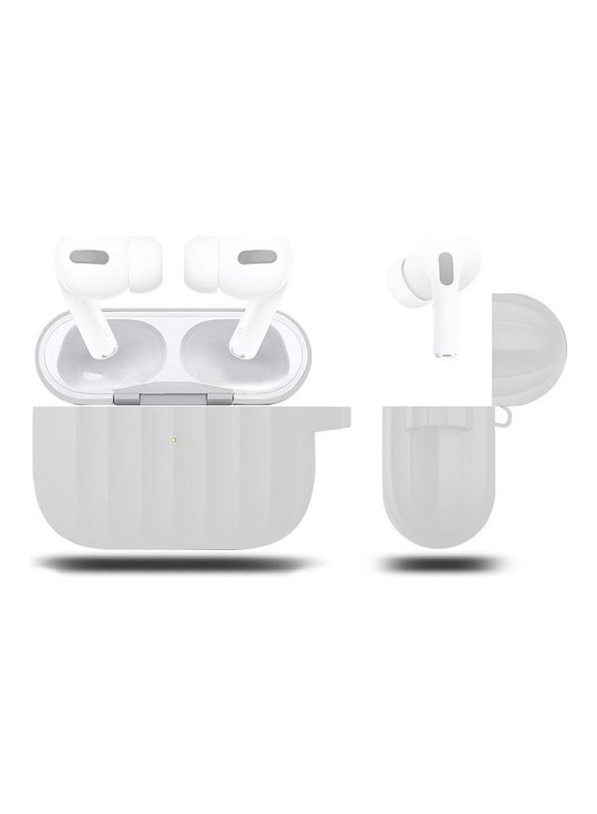 بي جي إم علبة تخزين واقية من السيليكون لسماعات الأذن اللاسلكية آيربودز برو أبيض - Image 1