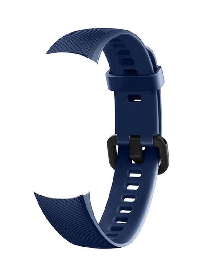 BGM Solid Color Silicone Wrist Strap for Huawei Honor Band 4 Blue - Image 2