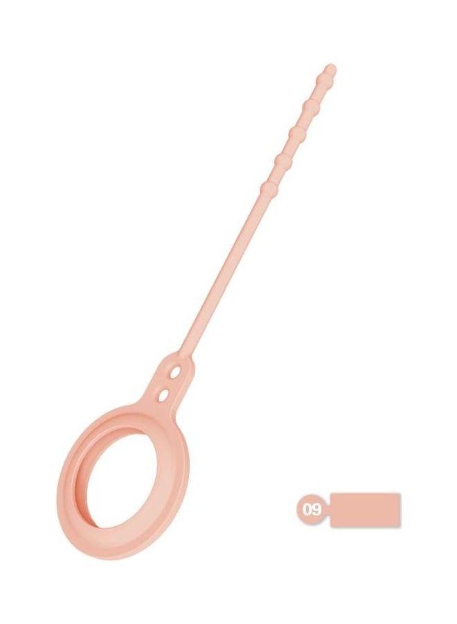 BGM - TPU Anti-Scratch Shockproof Protective Cover Soft Case with Keychain Ring Loop for Apple AirTag Pink - Image 1