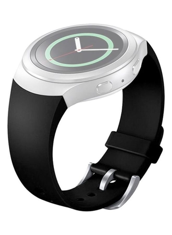 BGM Solid Colour Silicone Watchband For Samsung Gear S2 Sport / Gear S2 Watch Black - Image 1
