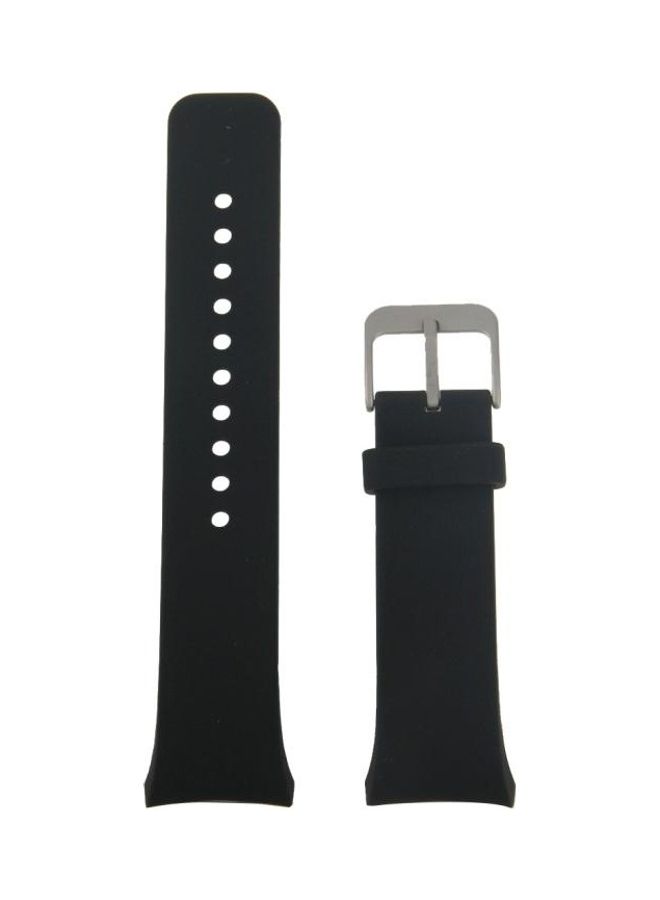 BGM Solid Colour Silicone Watchband For Samsung Gear S2 Sport / Gear S2 Watch Black - Image 2