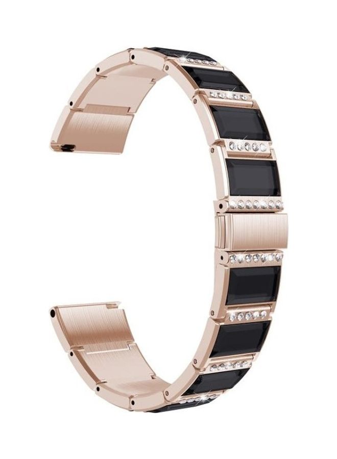 BGM Stainless Steel Diamond Encrusted Replacement Watchbands For Samsung Galaxy Watch 42mm Gold - Image 2