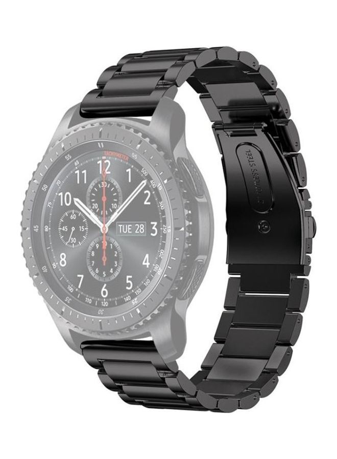 BGM Stainless Steel Wrist Watch Band for Samsung Gear S3 22mm Black - Image 1