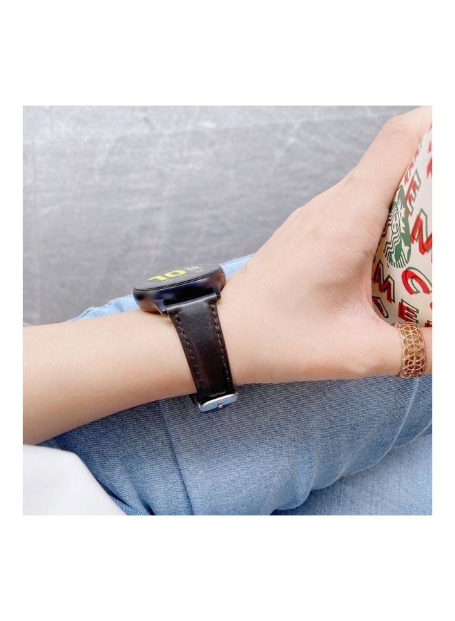 BGM Smart Watch Universal Double-Sided Leather Small Waist Strap For Samsung Galaxy Watch 22mm Black - Image 2