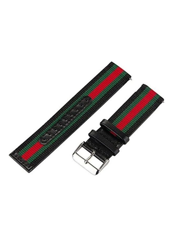 BGM Simple Fashion Nylon Genuine Leather Watchband For Samsung Gear S3 Black - Image 3