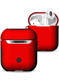 Frosted Rubber Paint with PC Bluetooth Earphones Case for Apple AirPods 1/2 Red