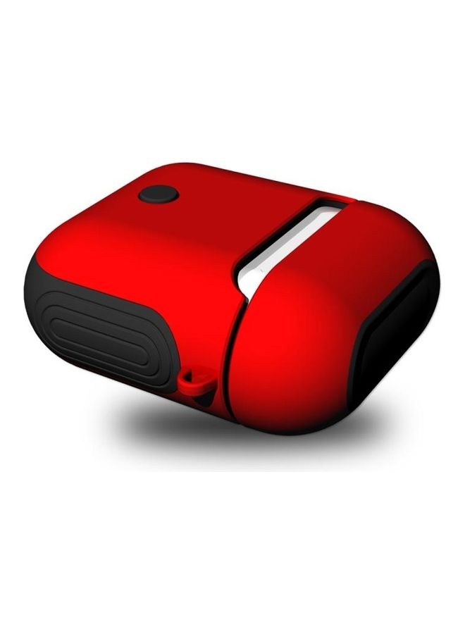 BGM - Frosted Rubber Paint with PC Bluetooth Earphones Case for Apple AirPods 1/2 Red - Image 1