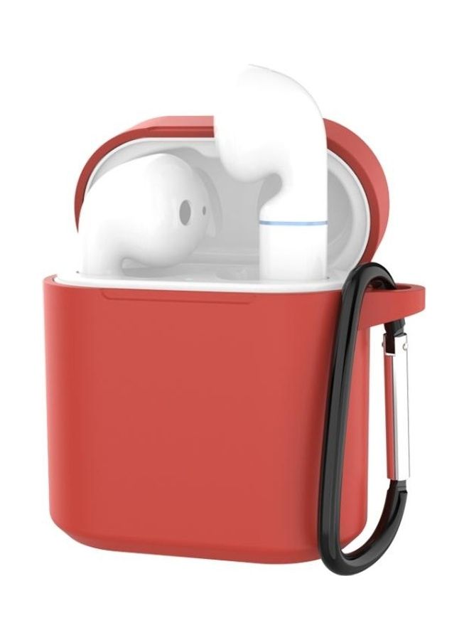 بي جي إم علبة شحن واقية من السيليكون مزودة بحلقة بقفل زنبركي لسماعات هواوي هونر فلاي بودز وفري بادز 2 أحمر - Image 1