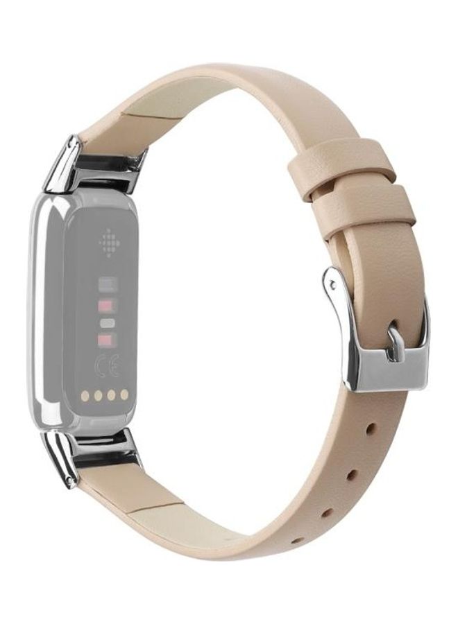 BGM Leather Replacement Strap Watchband For Fitbit Luxe Pink - Image 1