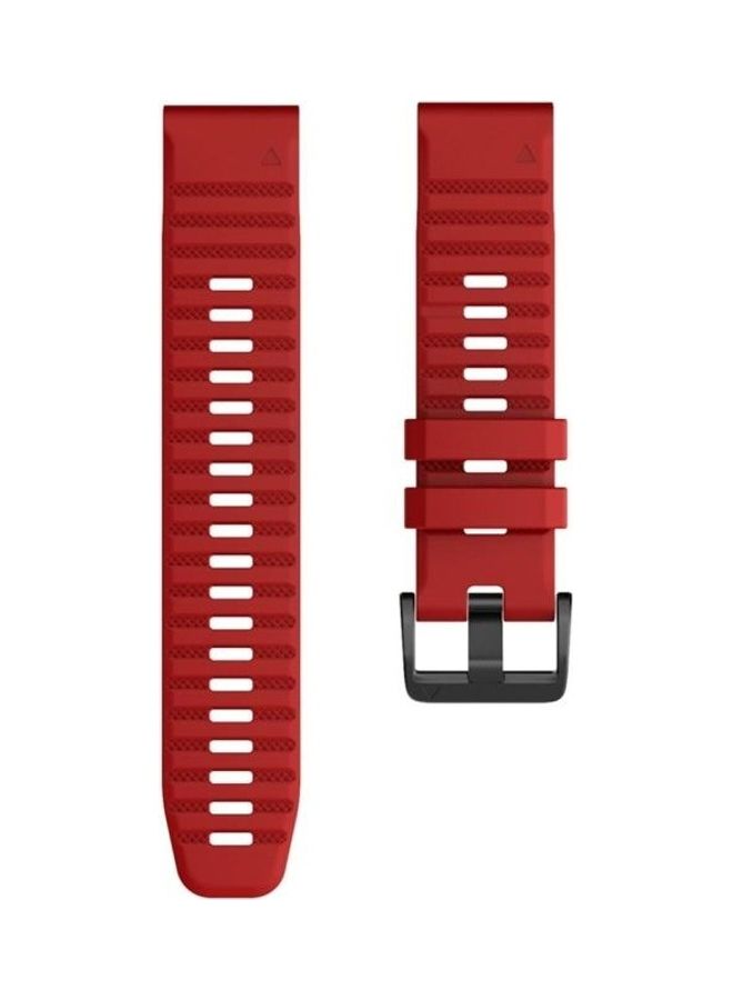 BGM Silicone Smart Watch Replacement Strap For Garmin Fenix 6 22mm Red - Image 3