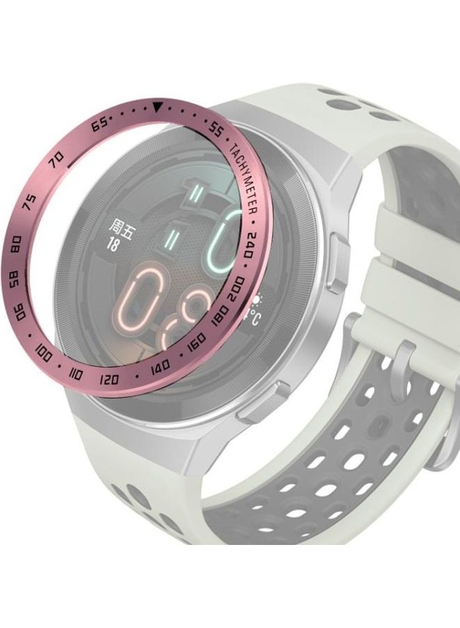 BGM Stainless Steel Bezel Ring For Huawei GT2e Smart Watch Rose Pink Ring Black Lettering  - Image 1