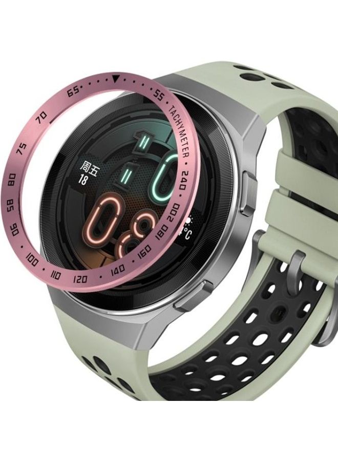 BGM Stainless Steel Bezel Ring For Huawei GT2e Smart Watch Rose Pink Ring Black Lettering  - Image 2