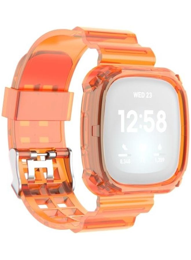 BGM Transparent One-Piece TPU Strap For Fitbit Versa 3/Fitbit Sense Orange - Image 1