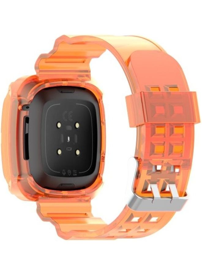 BGM Transparent One-Piece TPU Strap For Fitbit Versa 3/Fitbit Sense Orange - Image 2