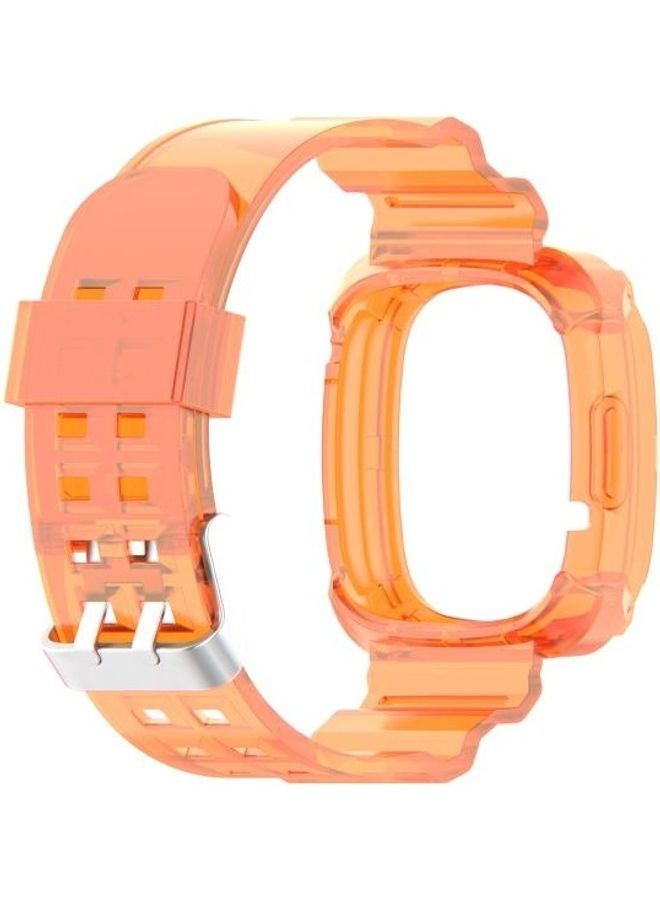 BGM Transparent One-Piece TPU Strap For Fitbit Versa 3/Fitbit Sense Orange - Image 3