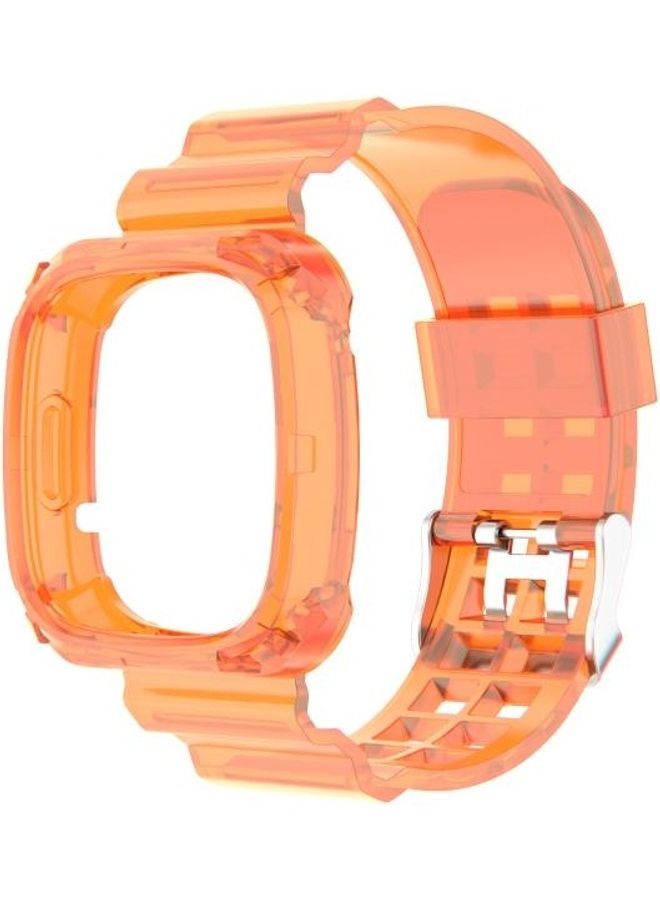 BGM Transparent One-Piece TPU Strap For Fitbit Versa 3/Fitbit Sense Orange - Image 4