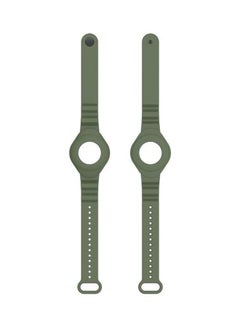 BGM Armor Silicone Strap Watchband For Apple AirTag Dark Green  - Image 2