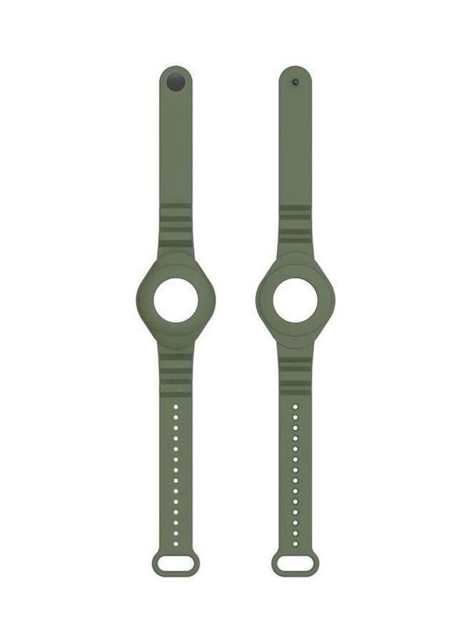 BGM - Armor Silicone Strap Watchband For Apple AirTag Dark Green - Image 1
