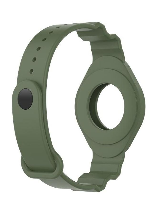 BGM - Armor Silicone Strap Watchband For Apple AirTag Dark Green - Image 1
