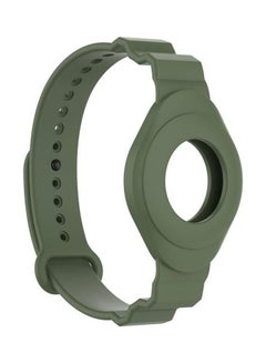 BGM Armor Silicone Strap Watchband For Apple AirTag Dark Green  - Image 1