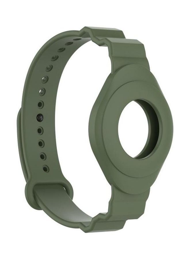 BGM - Armor Silicone Strap Watchband For Apple AirTag Dark Green - Image 1