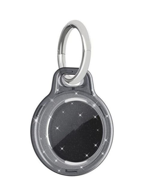 Shockproof Protective Cover Case with Keychain Hook Loop For Apple AirTag Glitter Black