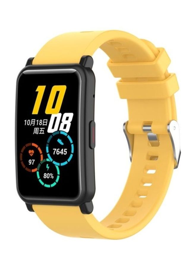 BGM Silicone Replacement Wrist Strap Watchband For Huawei Honor Watch ES Yellow - Image 4