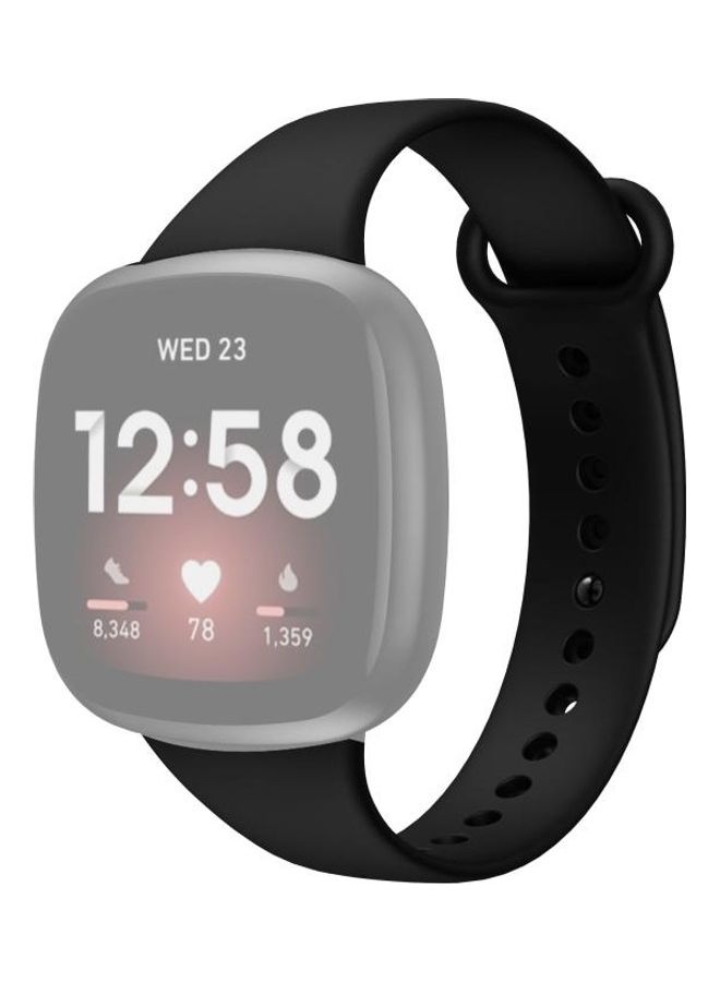 BGM Silicone Replacement Strap Watchband For Fitbit Versa 3 Black - Image 1