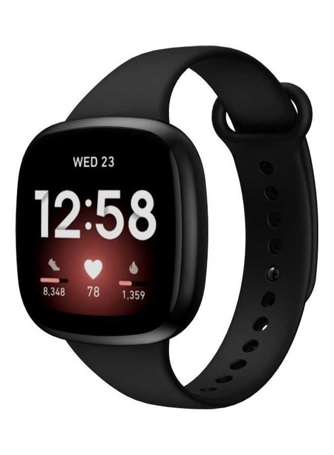 BGM Silicone Replacement Strap Watchband For Fitbit Versa 3 Black - Image 4