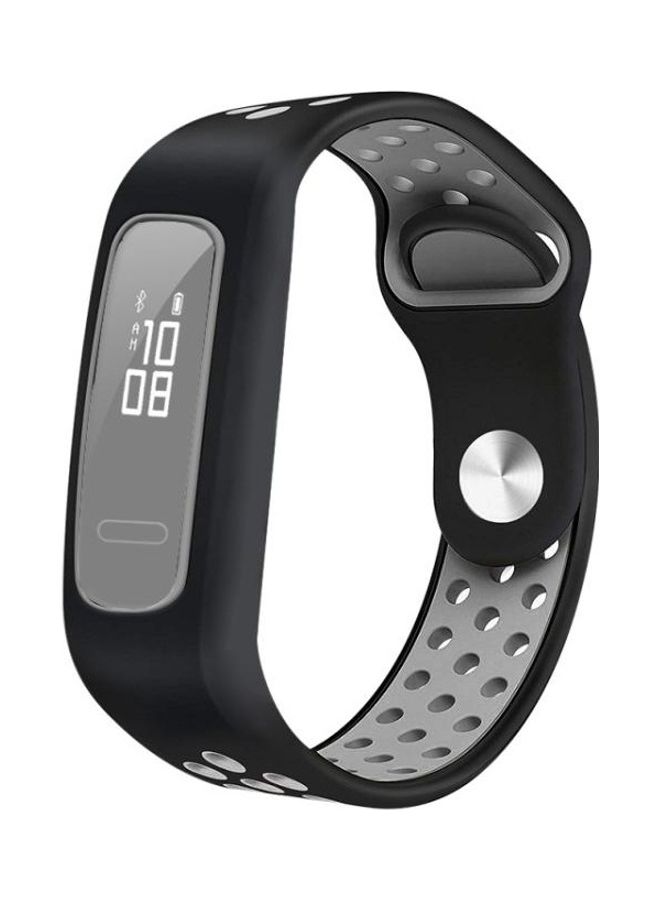 BGM Two-Colour Silicone Replacement Wrist Strap Watchband For Huawei Honor Band 4 Black - Image 1