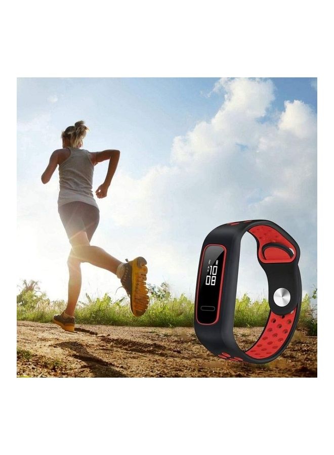 BGM Two-Colour Silicone Replacement Wrist Strap Watchband For Huawei Honor Band 4 Black - Image 5