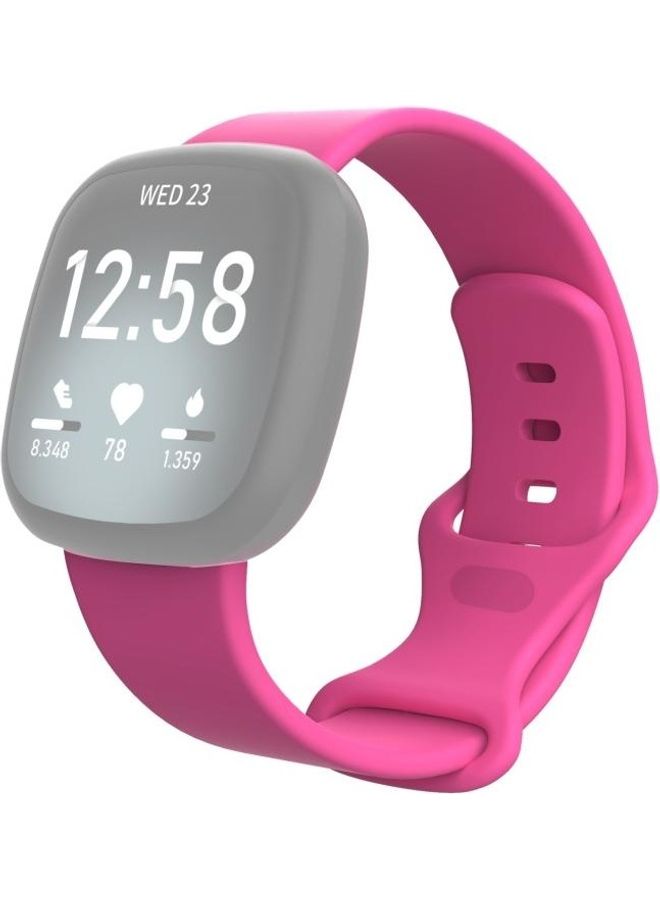 BGM Silicone Replacement Strap Watchband For Fitbit Versa 3 / Sense Rose Red - Image 1