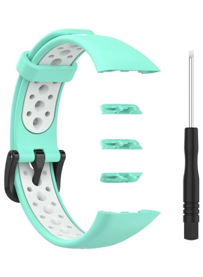 بي جي إم Two Tone Silicone Replacement Band Set For Huawei 6/Honor Band 6 Green/White - Image 1