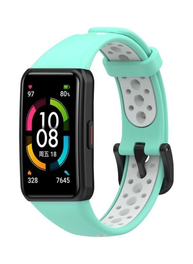 بي جي إم Two Tone Silicone Replacement Band Set For Huawei 6/Honor Band 6 Green/White - Image 4