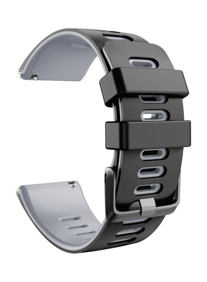 BGM Two-Colour Silicone Replacement Strap Watchband For Fitbit Versa / Versa 2 / Versa Lite Black - Image 1