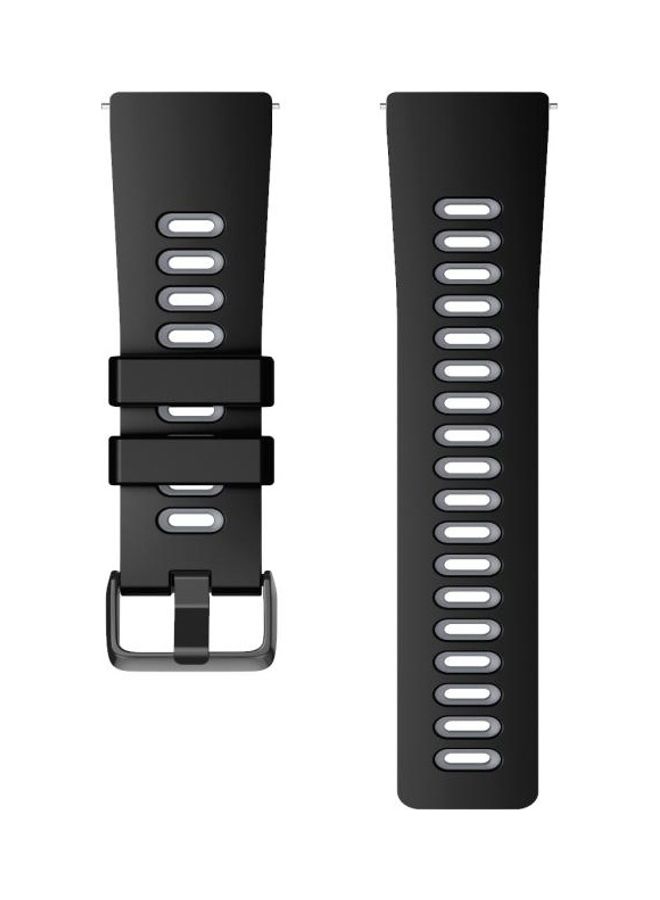 BGM Two-Colour Silicone Replacement Strap Watchband For Fitbit Versa / Versa 2 / Versa Lite Black - Image 2