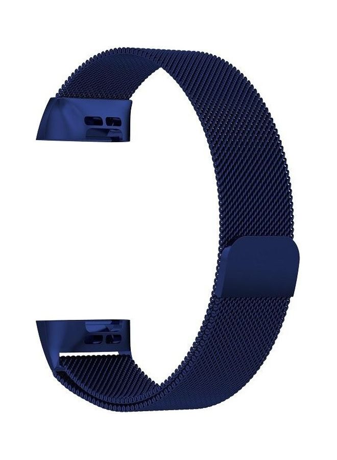 BGM Stainless Steel Magnet Wrist Strap for FITBIT Charge 3 Blue - Image 2