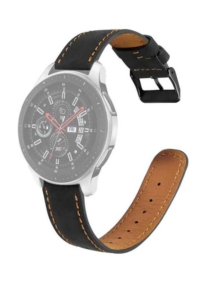 BGM Round Tail Leather Replacement Strap Watchband For Samsung Galaxy Watch 3 41mm Black - Image 1